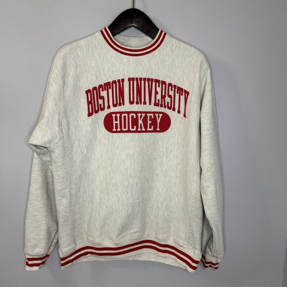 Vintage Boston College Sweater Gray Champion Reverse Weave Sweatshirt Sz M - Picture 7 of 11